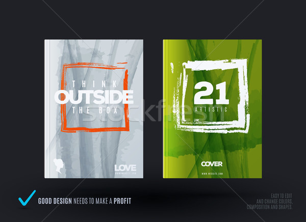 Set of abstract design of business vector brochure, template cover, playbill, poster Stock photo © Diamond-Graphics