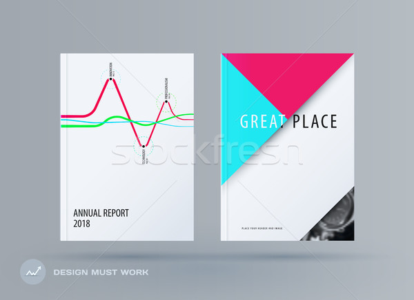 Stock photo: Brochure design soft template. Colourful modern abstract set, annual report with shapes for branding