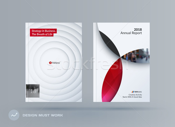 Brochure design paper-cut template. Colourful creative abstract set, annual report with circles shad Stock photo © Diamond-Graphics