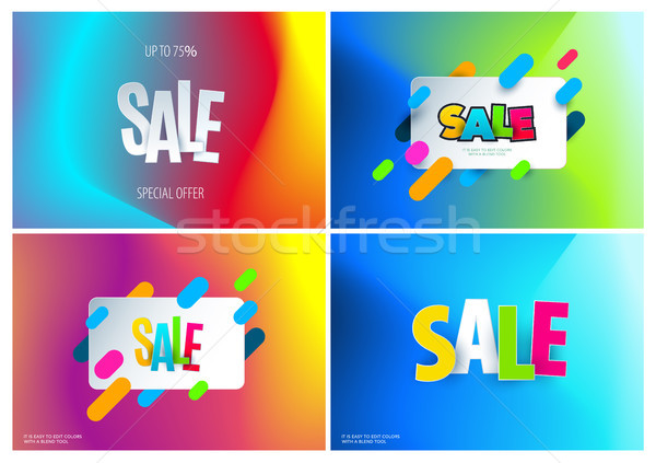 Sprzedaży banner szablon projektu kolorowy oferta specjalna Zdjęcia stock © Diamond-Graphics