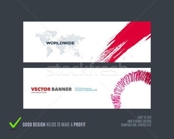 Abstract vector set of modern horizontal website banners Stock photo © Diamond-Graphics