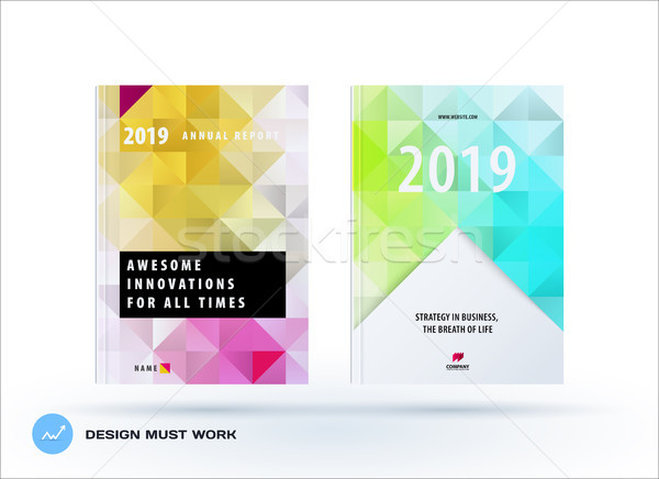 Template. Creative abstract design of brochure set, horizontal cover, flyer in A4 Stock photo © Diamond-Graphics