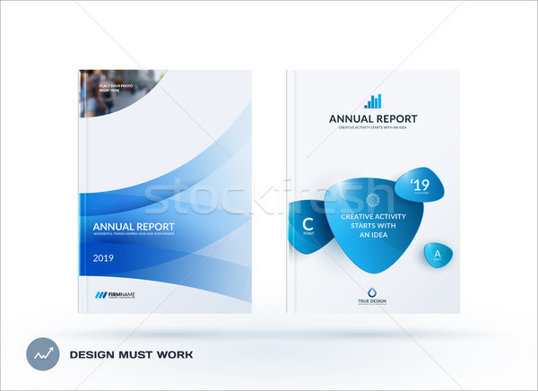 Stock photo: Business set of design brochure, abstract annual report, horizontal cover layout, flyer in A4 with v