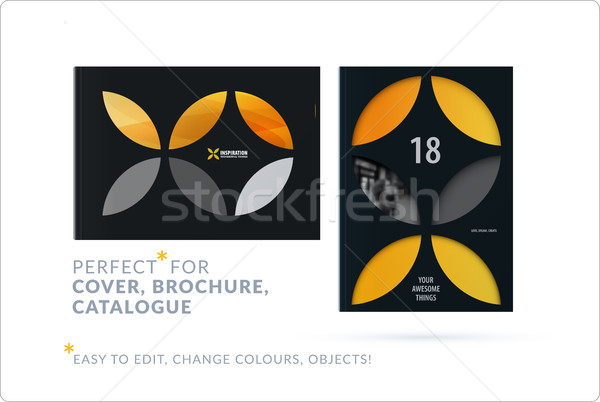 Stock photo: Business set of design brochure, abstract annual report, horizontal cover flyer in A4