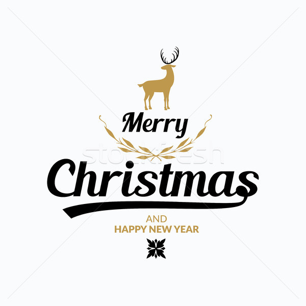 Heiter Weihnachten Typografie Handschrift Text Design Stock foto © Diamond-Graphics