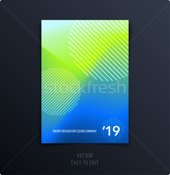 Abstract colourful graphic design of brochure in fluid liquid style with blurred smooth background. Stock photo © Diamond-Graphics