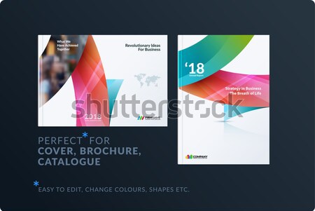 Brochure design rectangulaire modèle coloré modernes [[stock_photo]] © Diamond-Graphics