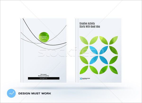 Business set of design brochure, abstract annual report, horizontal cover flyer in A4 Stock photo © Diamond-Graphics
