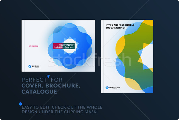 Creative design of brochure set, abstract annual report, horizontal cover Stock photo © Diamond-Graphics