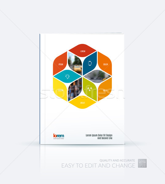 Brochure modello layout coprire design annuale Foto d'archivio © Diamond-Graphics