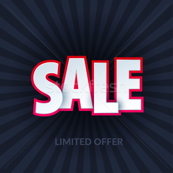 Sale banner template design. Special offer, red pink colourful letters for shopping, mall, trade, re Stock photo © Diamond-Graphics