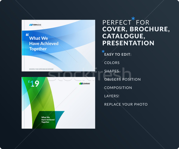 Download Set of design brochure, abstract annual report, horizontal ...
