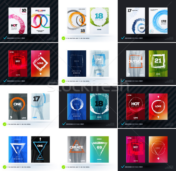 Set of abstract design vector, template cover, poster, flyer Stock photo © Diamond-Graphics