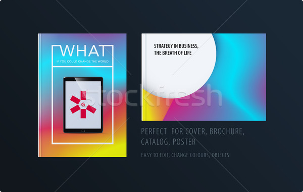 Abstract colourful graphic design of brochure in fluid liquid style with blurred smooth background.  Stock photo © Diamond-Graphics