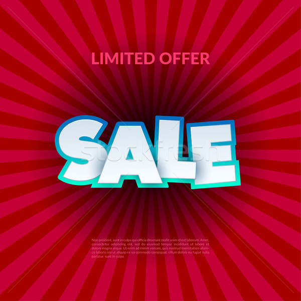 Sale banner template design. Special offer, red pink colourful letters for shopping, mall, trade, re Stock photo © Diamond-Graphics