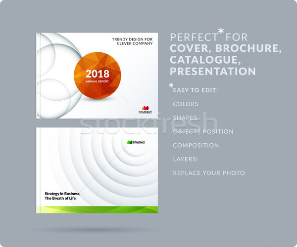 Material design presentation template with colourful circles intersections. Abstract vector set of m Stock photo © Diamond-Graphics