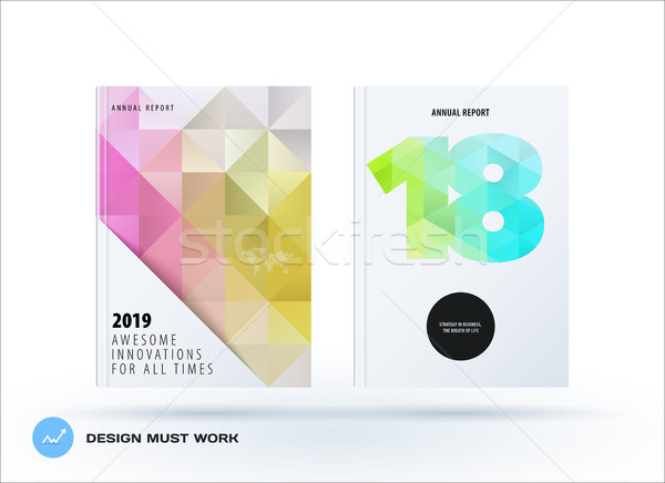 Template. Creative abstract design of brochure set, horizontal cover, flyer in A4 Stock photo © Diamond-Graphics