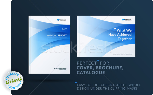 Set of design brochure, abstract annual report, horizontal cover Stock photo © Diamond-Graphics