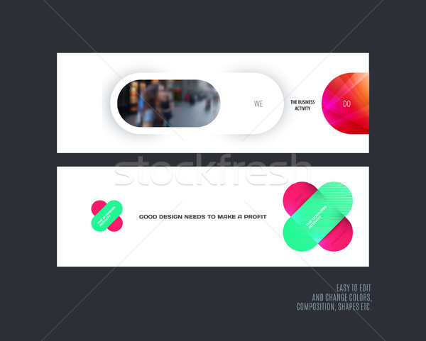 Abstract vector set of modern horizontal website banners with colourful rounded shapes, abstract sha Stock photo © Diamond-Graphics