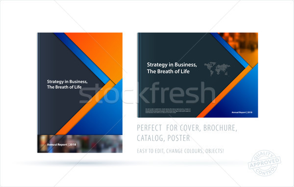 Abstract double-page brochure material design style with colourful layers for branding. Business vec Stock photo © Diamond-Graphics