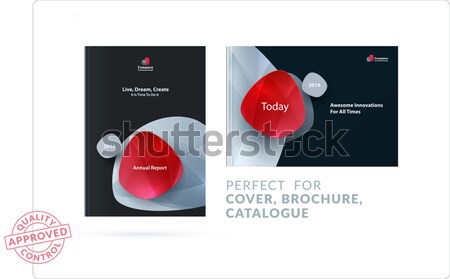 Material design of brochure set, abstract annual report, horizontal cover layout, flyer Stock photo © Diamond-Graphics