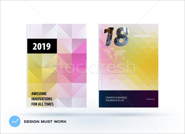 Template. Creative abstract design of brochure set, horizontal cover, flyer in A4 Stock photo © Diamond-Graphics