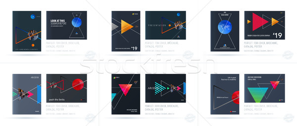 Download Brochure design triangular template. Colourful modern ...