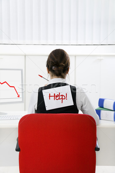 Negocios trabajo mujer de negocios oficina preocupado Foto stock © diego_cervo