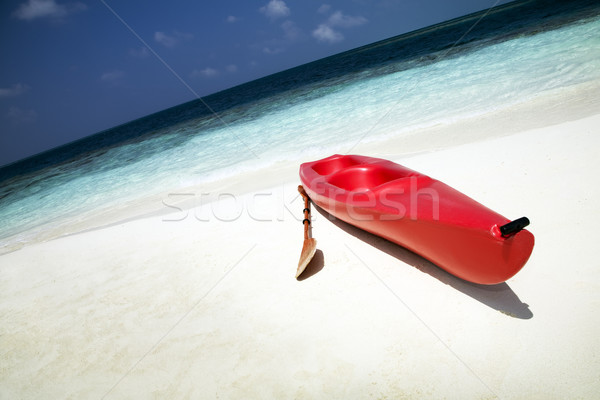 Plaja tropicala roşu plajă apă corp ocean Imagine de stoc © diego_cervo