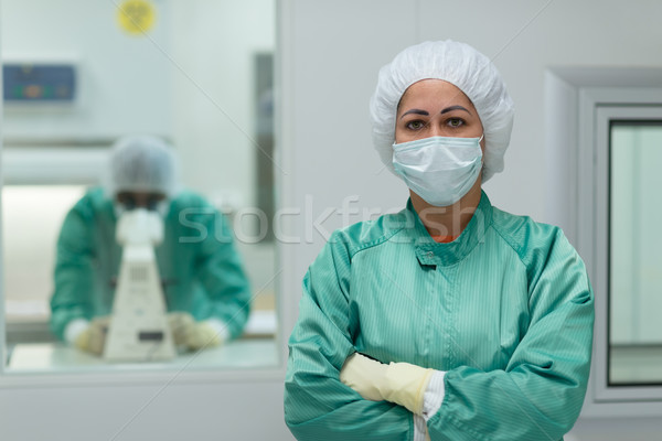 Laboratoire personnel travaux médecine industrie portrait Photo stock © diego_cervo
