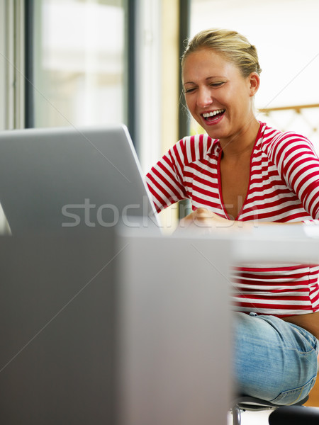 Stock photo: woman using laptop