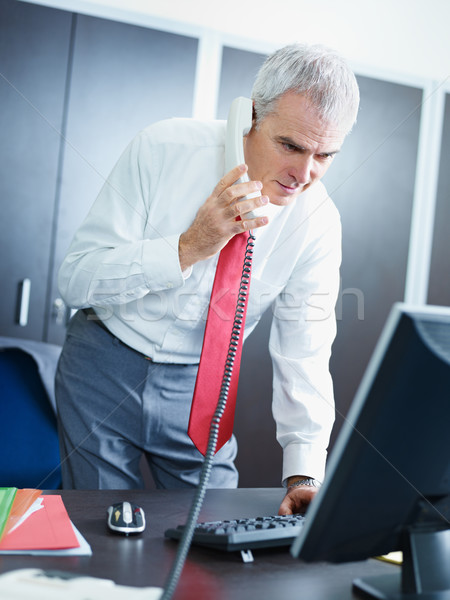 mature businessman on the phone in office Stock photo © diego_cervo