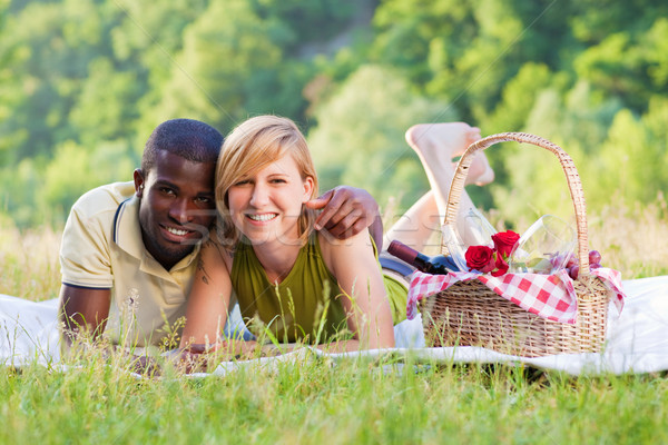 couple picnicking in park Stock photo © diego_cervo