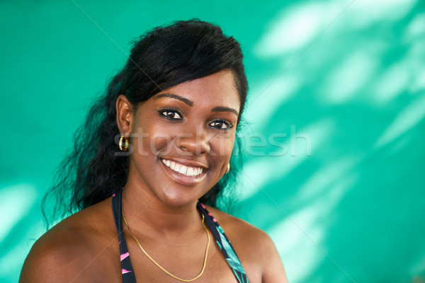 Feliz nina jóvenes mujer negro sonriendo retrato Foto stock © diego_cervo