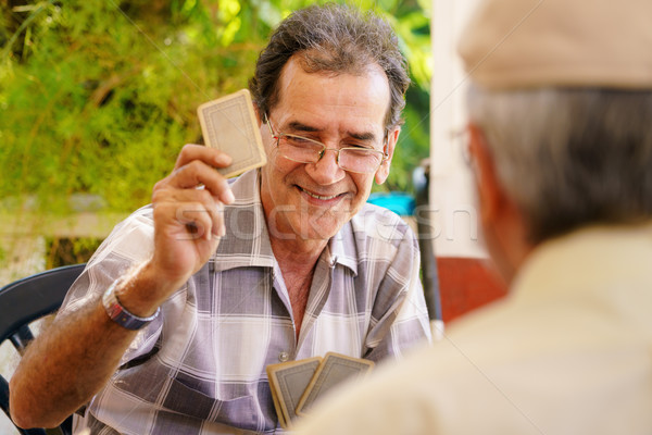 Group Of Happy Seniors Playing Cards And Laughing Stock photo © diego_cervo