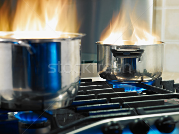 Home Feuer horizontal Form Haus Gas Stock foto © diego_cervo