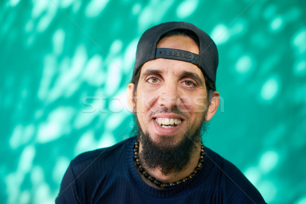 Happy Person Portrait Of Hispanic Man With Beard Laughing Stock photo © diego_cervo