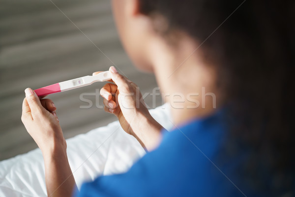 Kobieta negatywne test ciążowy depresji Zdjęcia stock © diego_cervo