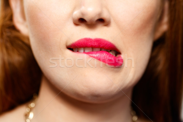 Facial Expressions Of Young Redhead Woman Closeup Stock photo © diego_cervo