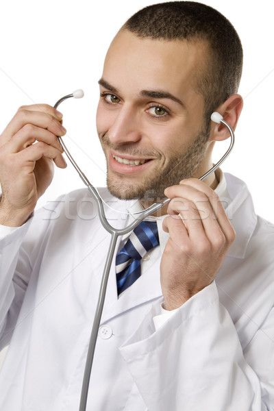 Foto stock: Salud · medicina · jóvenes · médico · sonrisa · hombre