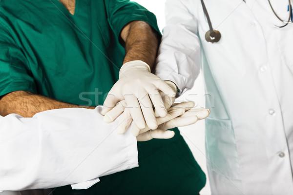 Opieki zdrowotnej muzyka lekarzy drżenie rąk kobieta ręce Zdjęcia stock © diego_cervo