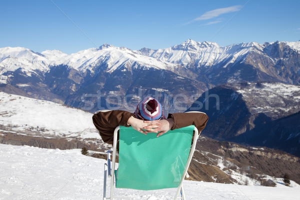 woman resting on chair Stock photo © diego_cervo