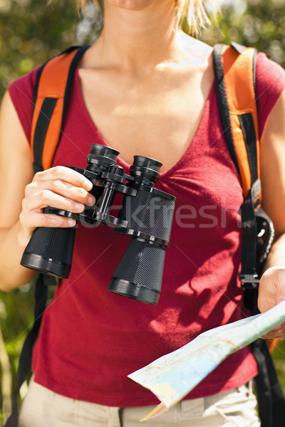 Kobieta turystyka widoku kobiet ptaków Zdjęcia stock © diego_cervo