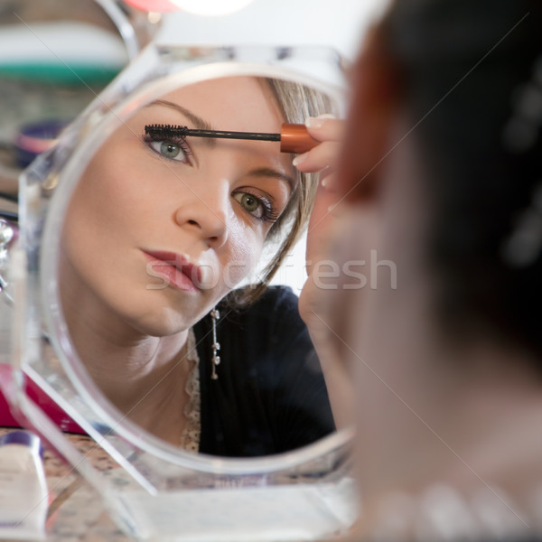 woman looking at mirror Stock photo © diego_cervo