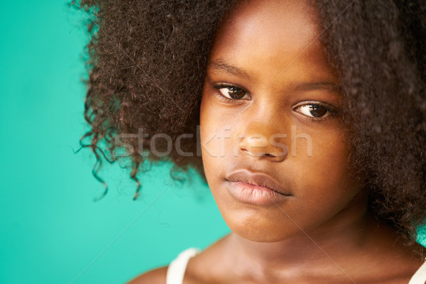 Belo africano americano menina hispânico criança triste Foto stock © diego_cervo