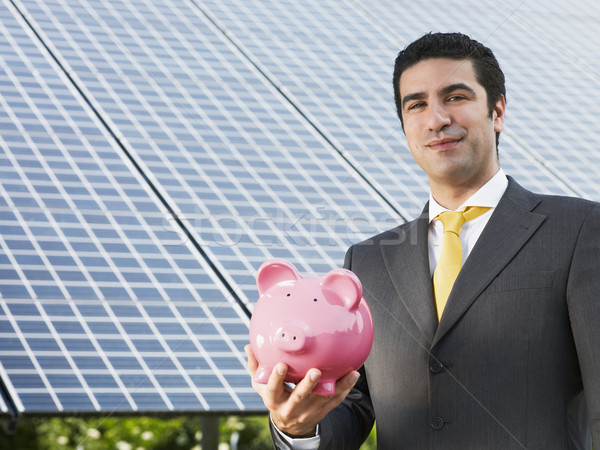 businessman and solar panels Stock photo © diego_cervo