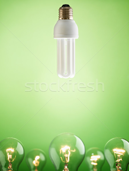 Primo piano fluorescente lampadina grande gruppo tungsteno Foto d'archivio © diego_cervo