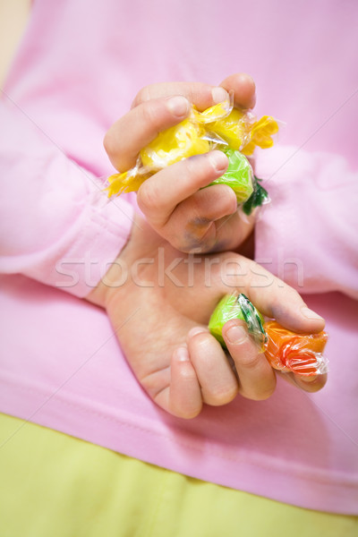 Gyerekek kislány lopott kezek baba jókedv Stock fotó © diego_cervo