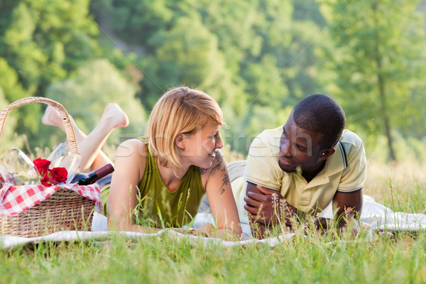 couple picnicking in park Stock photo © diego_cervo