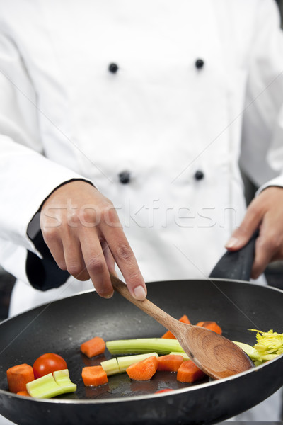 Chef vue Homme légumes alimentaire Photo stock © diego_cervo